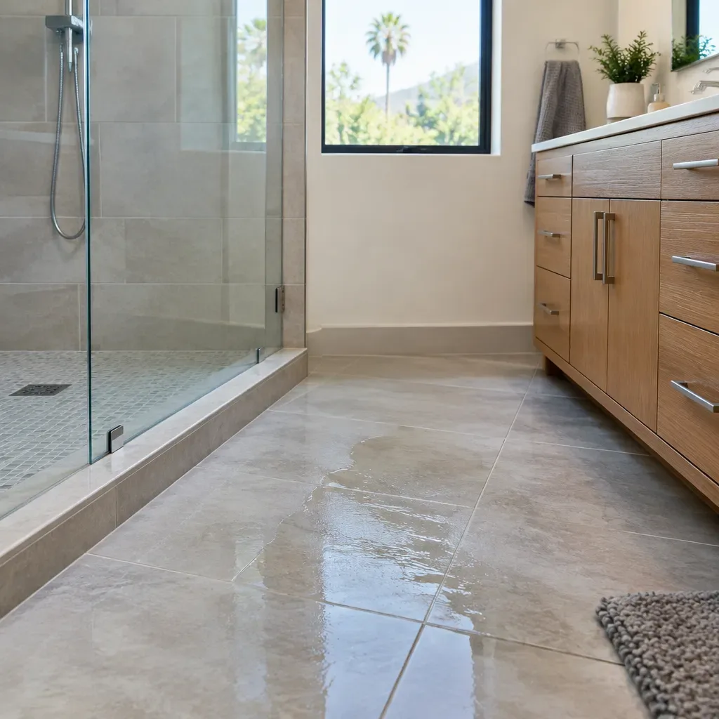 When Is a Bathroom Floor Slope a Remodeling Problem Near Fallbrook Center in West Hills?