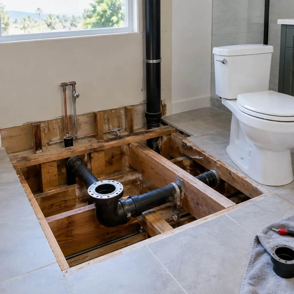 Can You Move a Bathroom Toilet in an Older Home Near Fallbrook Ave in West Hills?